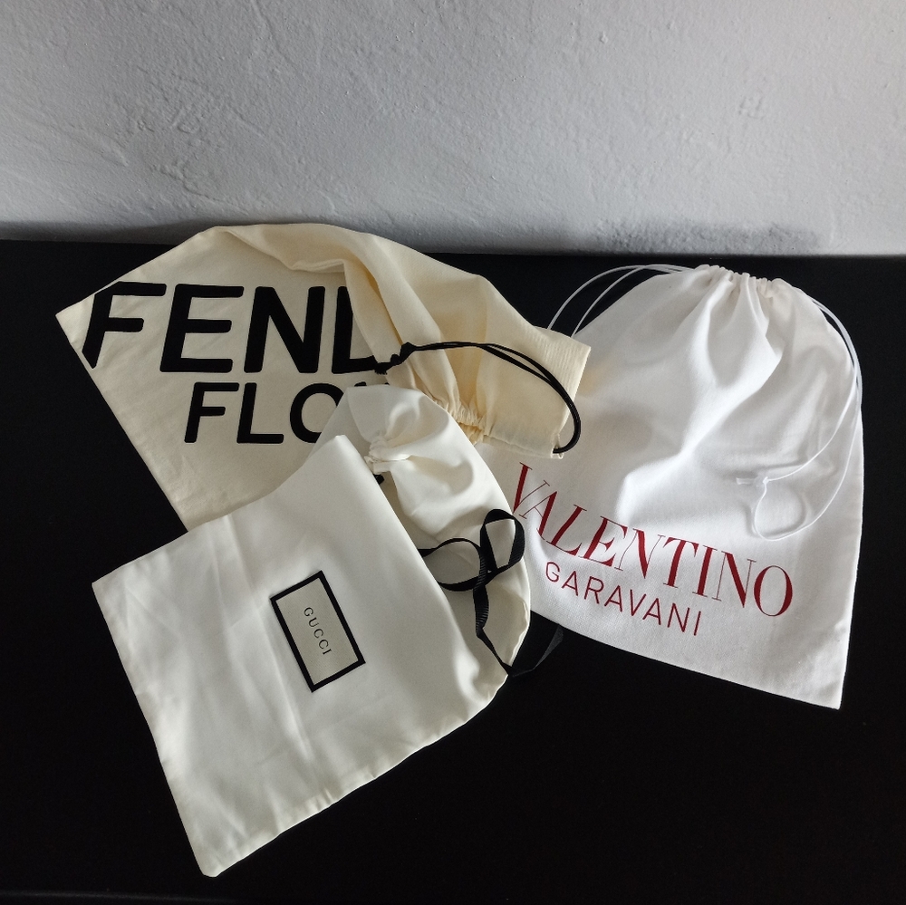 Designer Luxury Dust Bags Gucci Valentino Fendi Lot Of 3